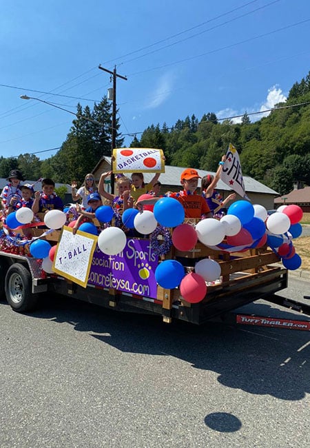 Washington State 4th of July parade in concrete