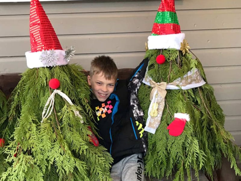 kid with gnome trees