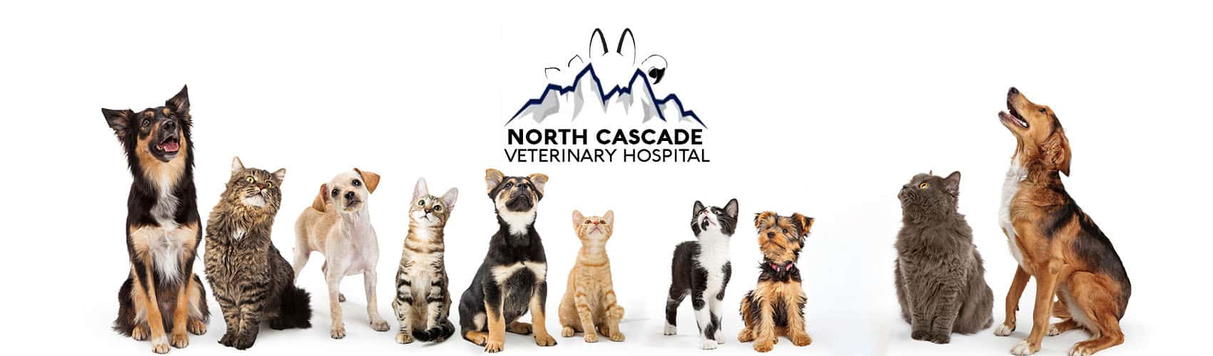 North Cascades Veterinary logo with pets