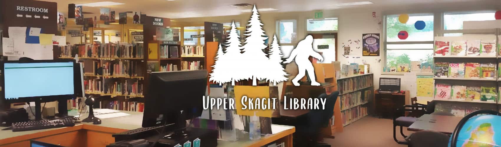 Upper Skagit Library inside with logo